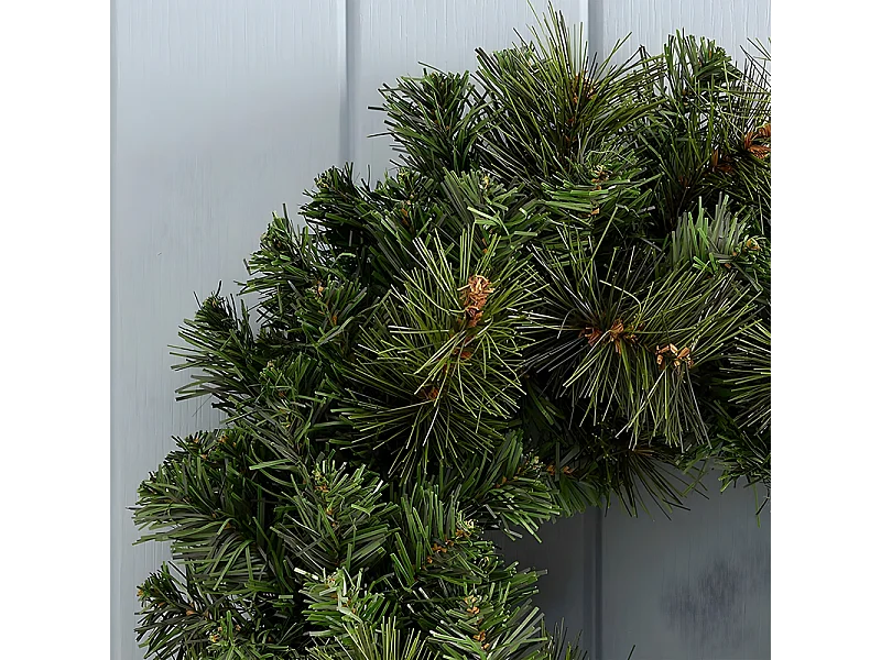 Ghirlanda dietro porta "Jolly" in PP effetto aghi di pino, corona per decorazioni natalizie cm 45