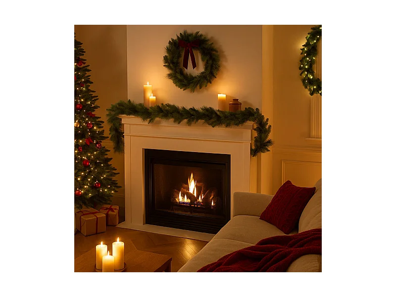 Guirlande de Noël en PVC de haute qualité, décoration réaliste de 500 cm, 380 branches