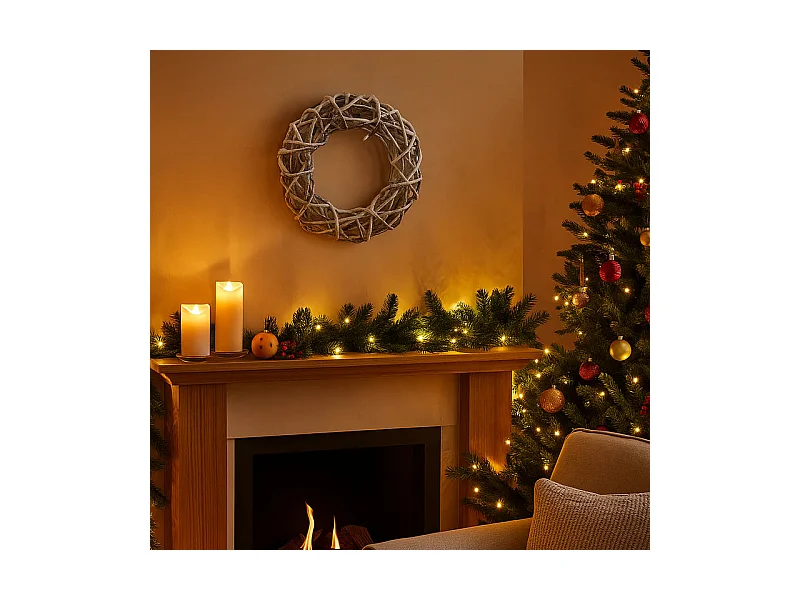 Hoogwaardige PVC kerstkrans, 500 cm realistische decoratie, 380 takken