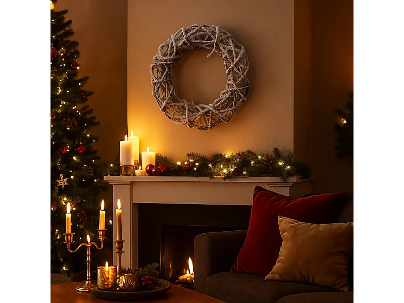 Wysokiej jakości girlanda świąteczna z PVC, realistyczna dekoracja 500 cm, 380 gałązek