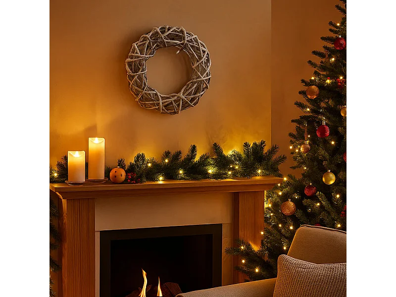 Hochwertige PVC-Weihnachtsgirlande, 500 cm realistische Dekoration, 380 Zweige