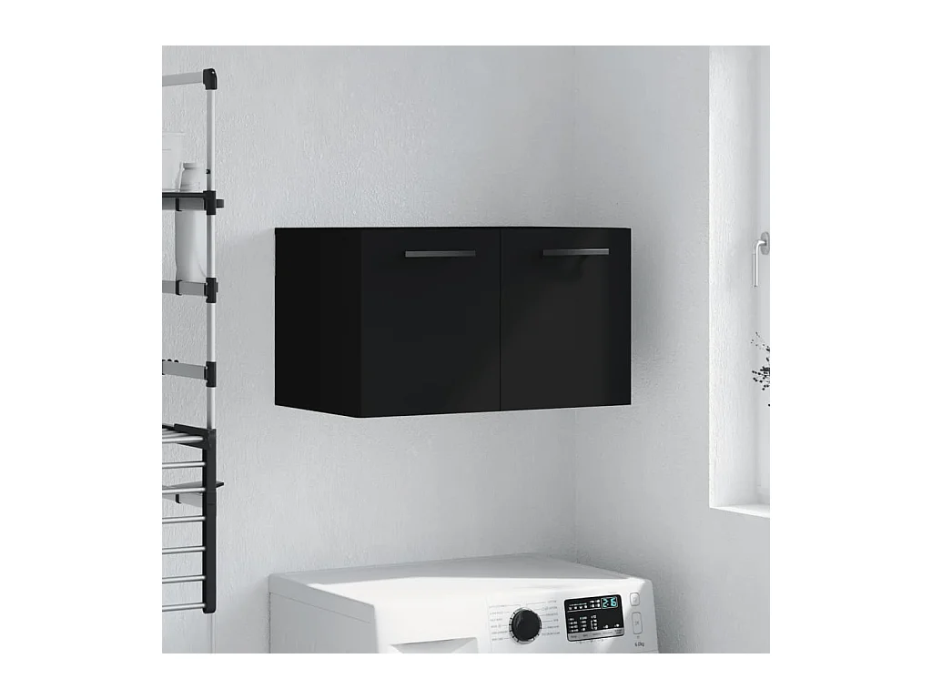 Prolenta Premium -  Armario de pared madera de ingeniería negro 60x36,5x35 cm