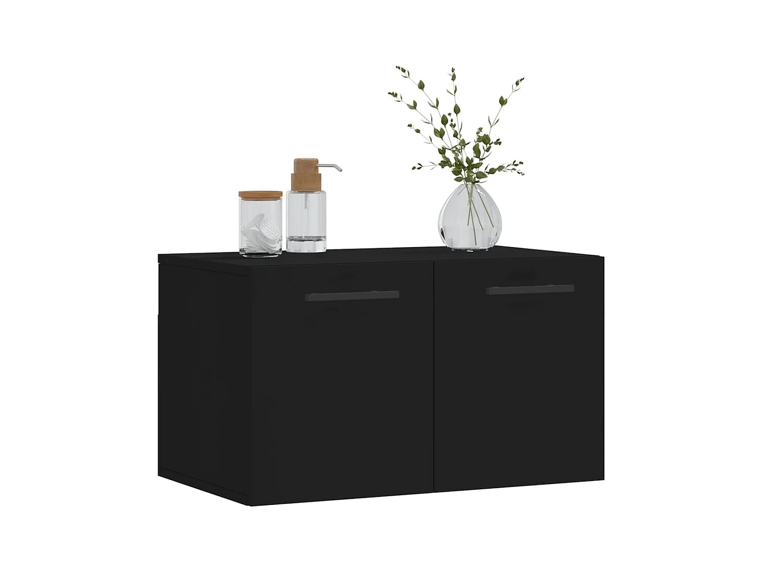 Prolenta Premium -  Armoire murale Noir 60x36,5x35 cm Bois d'ingénierie