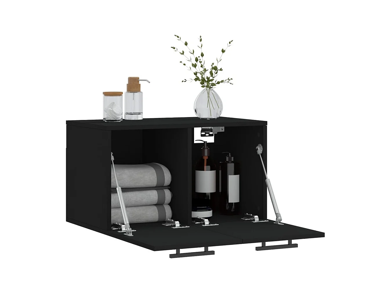 Prolenta Premium -  Armoire murale Noir 60x36,5x35 cm Bois d'ingénierie