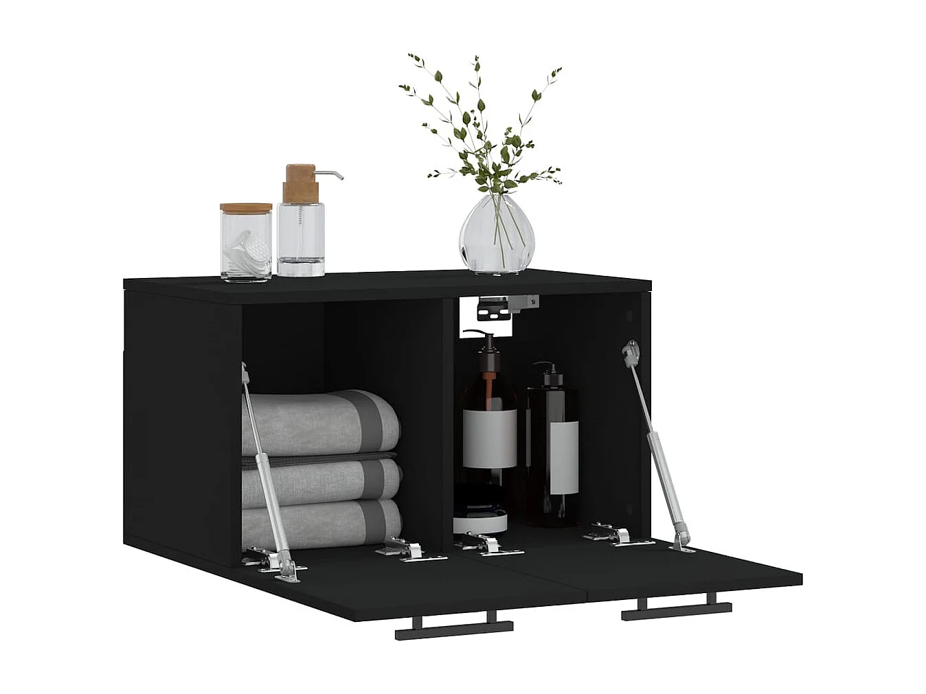 Prolenta Premium -  Armoire murale Noir 60x36,5x35 cm Bois d'ingénierie