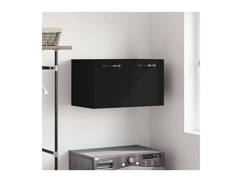 Prolenta Premium -  Armario de pared madera de ingeniería negro 60x36,5x35 cm
