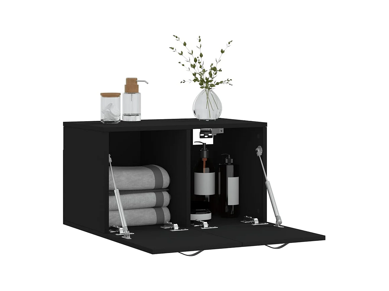 Prolenta Premium -  Armoire murale Noir 60x36,5x35 cm Bois d'ingénierie