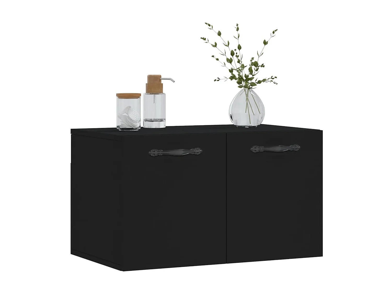 Prolenta Premium -  Armoire murale Noir 60x36,5x35 cm Bois d'ingénierie