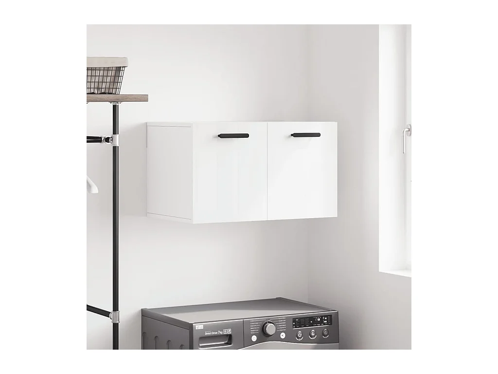 Prolenta Premium -  Armoire murale Blanc brillant 60x36,5x35 cm Bois d'ingénierie