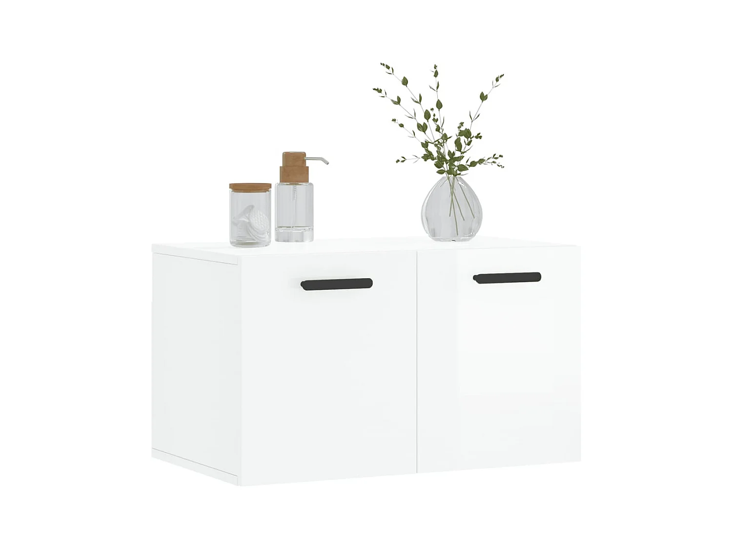 Prolenta Premium -  Armoire murale Blanc brillant 60x36,5x35 cm Bois d'ingénierie