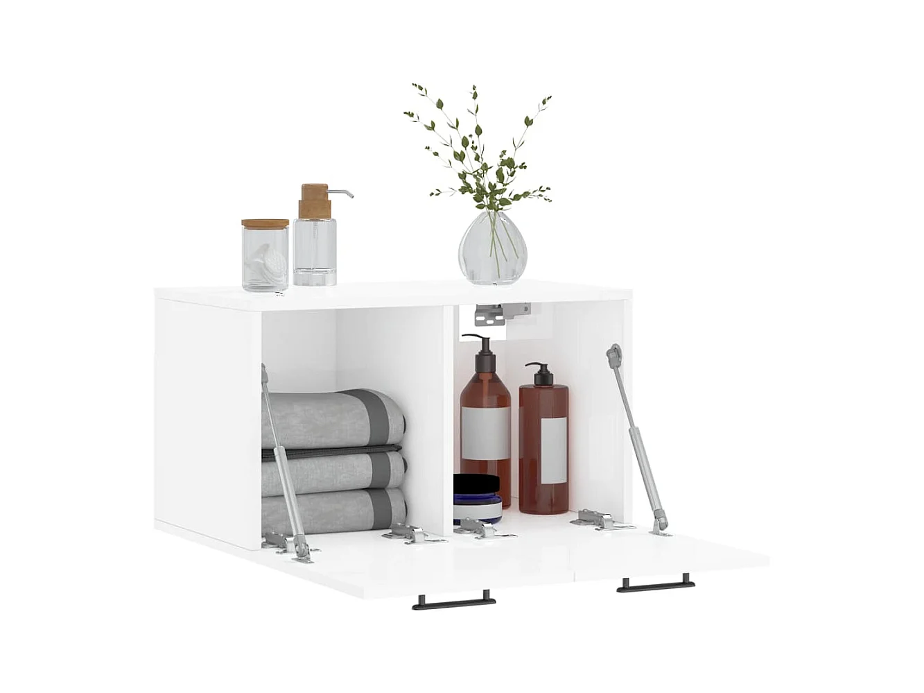 Prolenta Premium -  Armoire murale Blanc brillant 60x36,5x35 cm Bois d'ingénierie