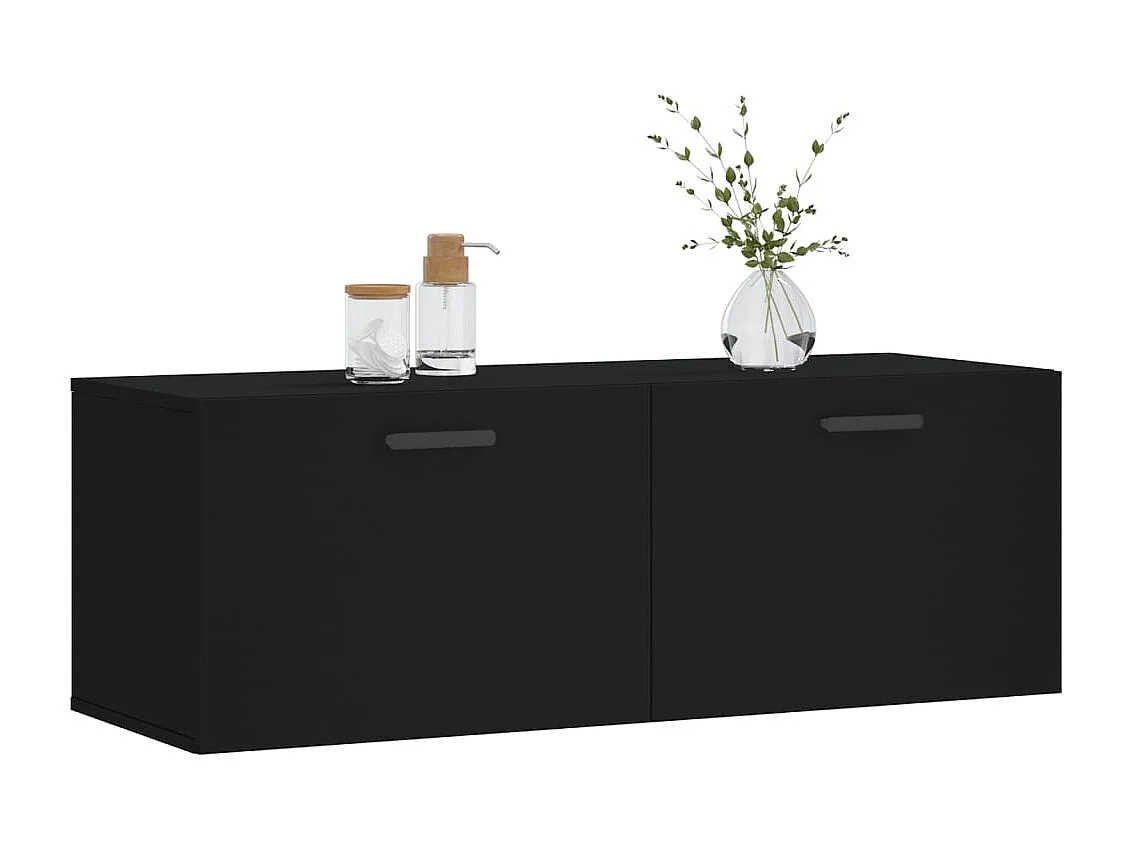 Prolenta Premium -  Armoire murale noir 100x36,5x35 cm bois d'ingénierie
