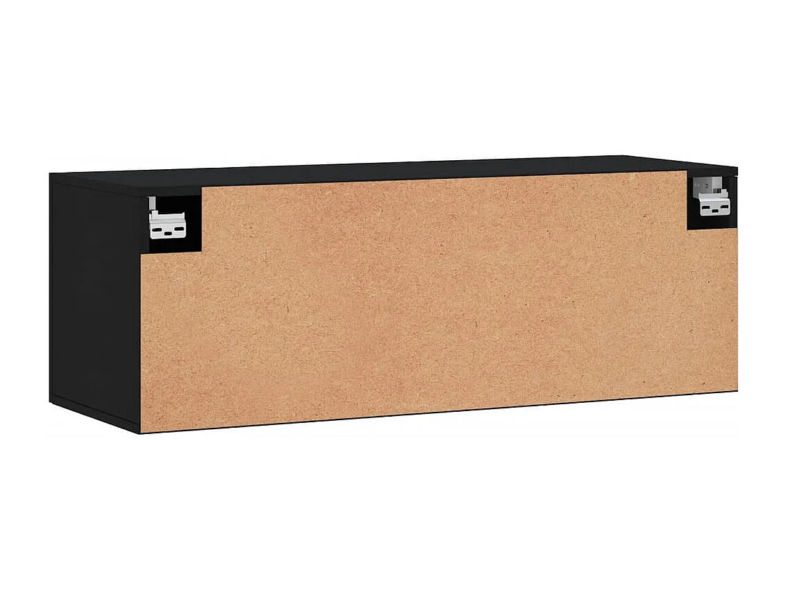 Prolenta Premium -  Armoire murale noir 100x36,5x35 cm bois d'ingénierie