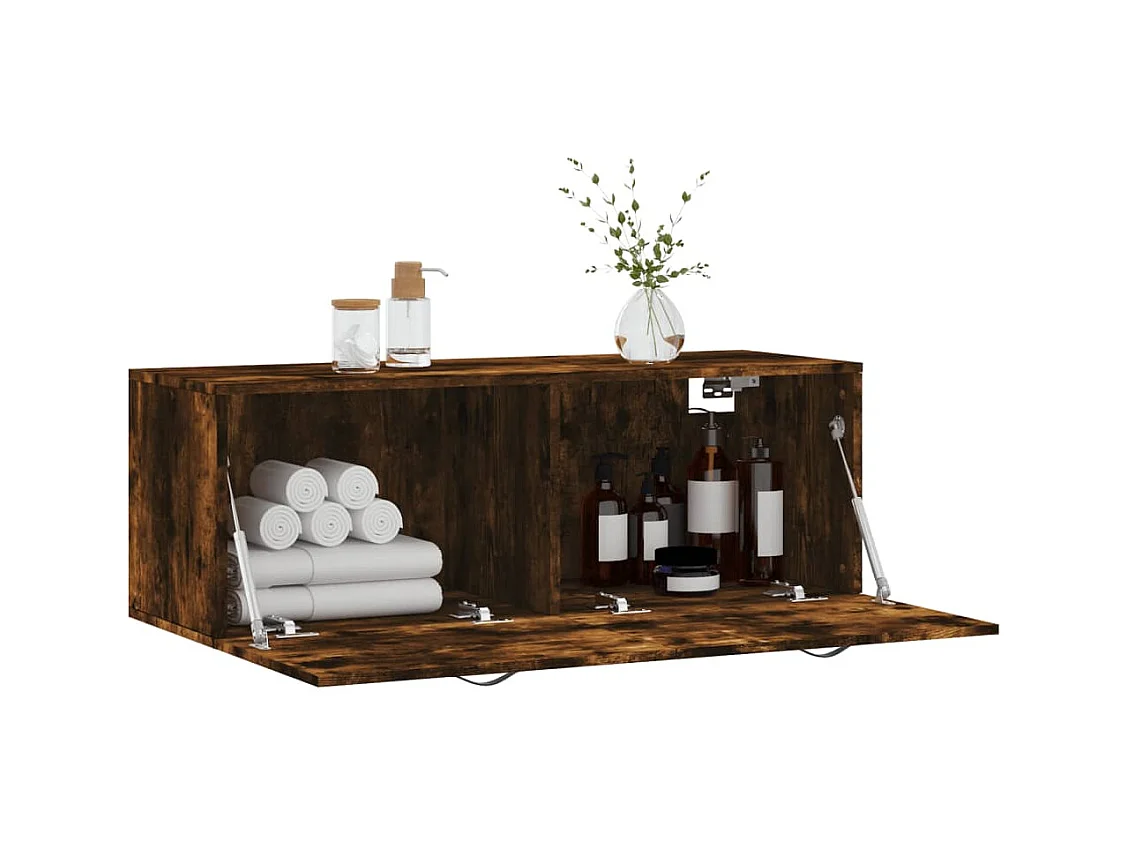 Prolenta Premium -  Armoire murale Chêne fumé 100x36,5x35 cm Bois d'ingénierie