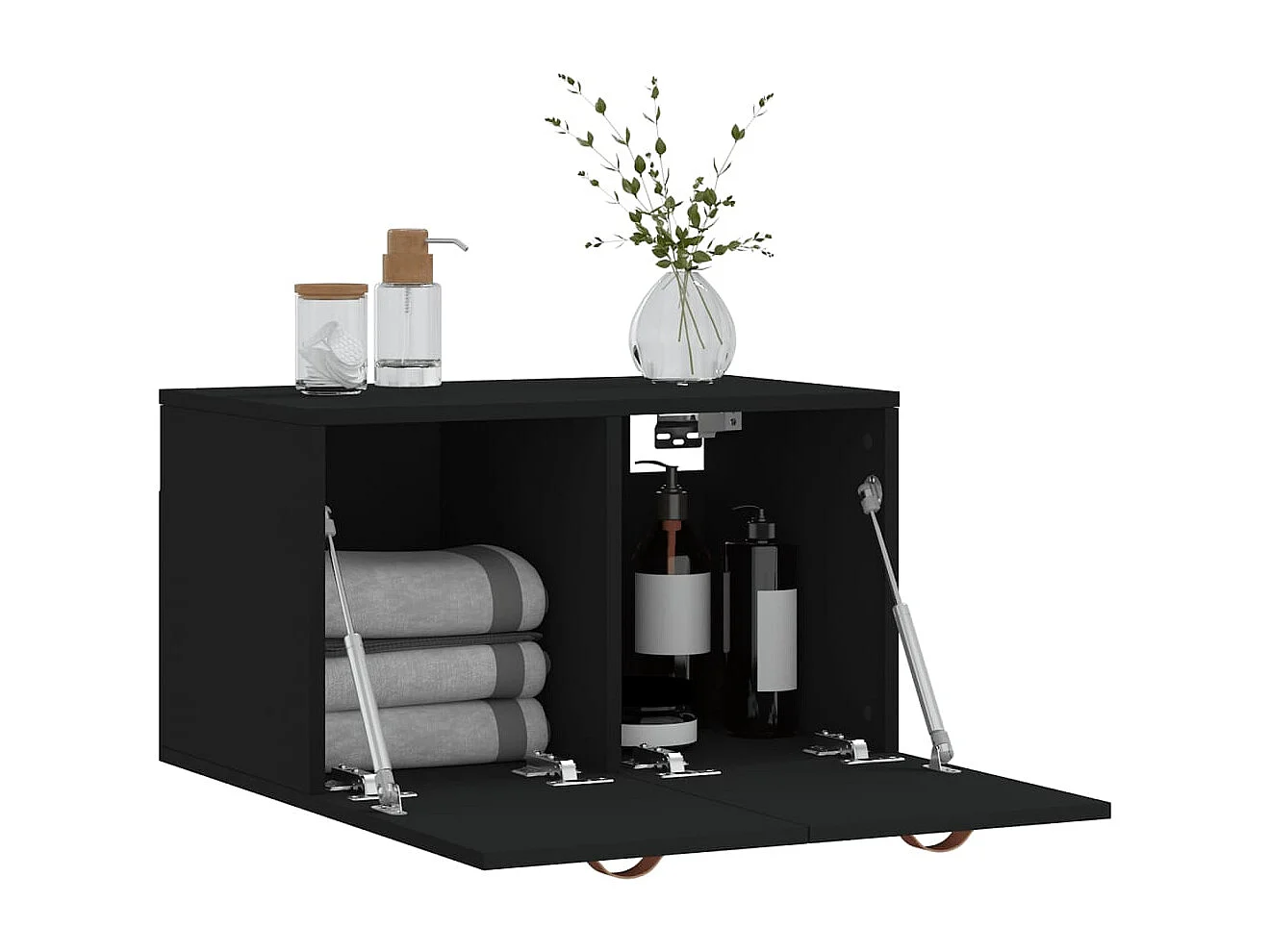 Prolenta Premium -  Armoire murale Noir 60x36,5x35 cm Bois d'ingénierie