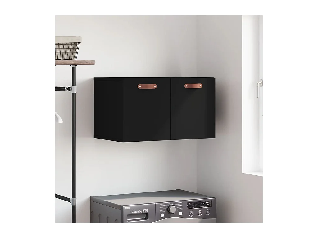 Prolenta Premium -  Armario de pared madera de ingeniería negro 60x36,5x35 cm