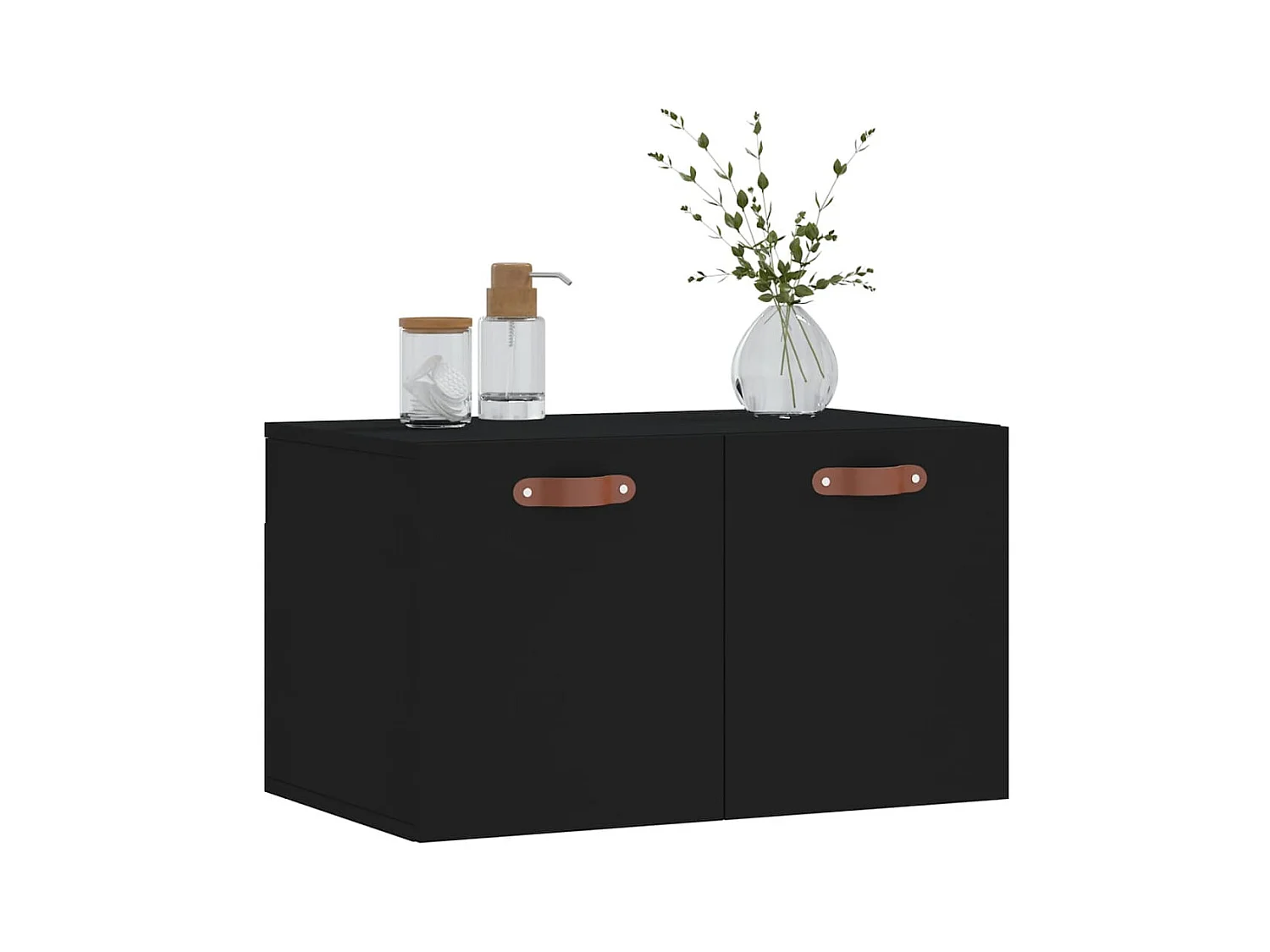 Prolenta Premium -  Armoire murale Noir 60x36,5x35 cm Bois d'ingénierie