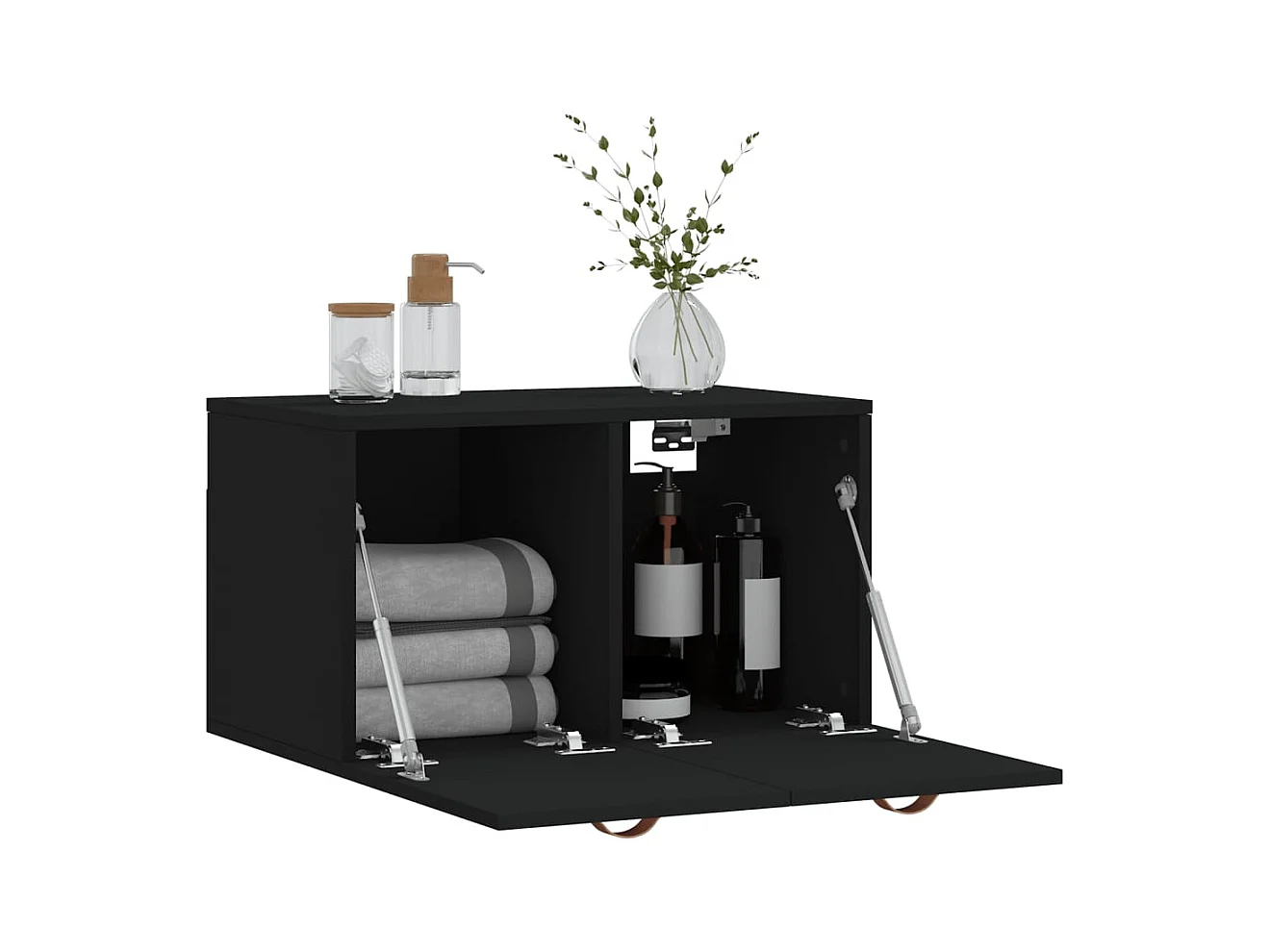 Prolenta Premium -  Armoire murale Noir 60x36,5x35 cm Bois d'ingénierie