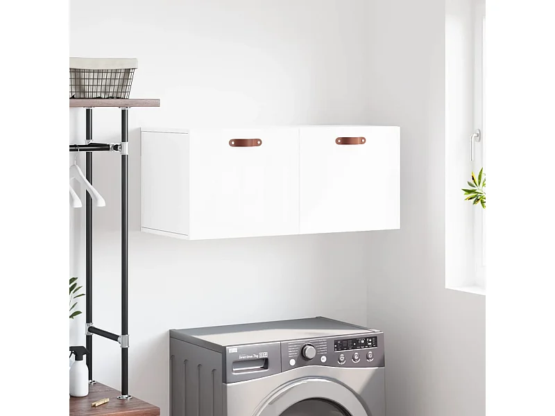 Prolenta Premium -  Armoire murale blanc brillant 80x36,5x35 cm bois d'ingénierie