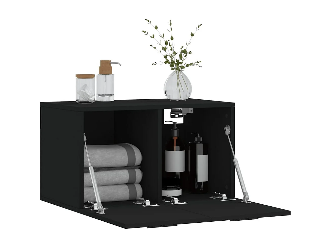 Prolenta Premium -  Armoire murale Noir 60x36,5x35 cm Bois d'ingénierie