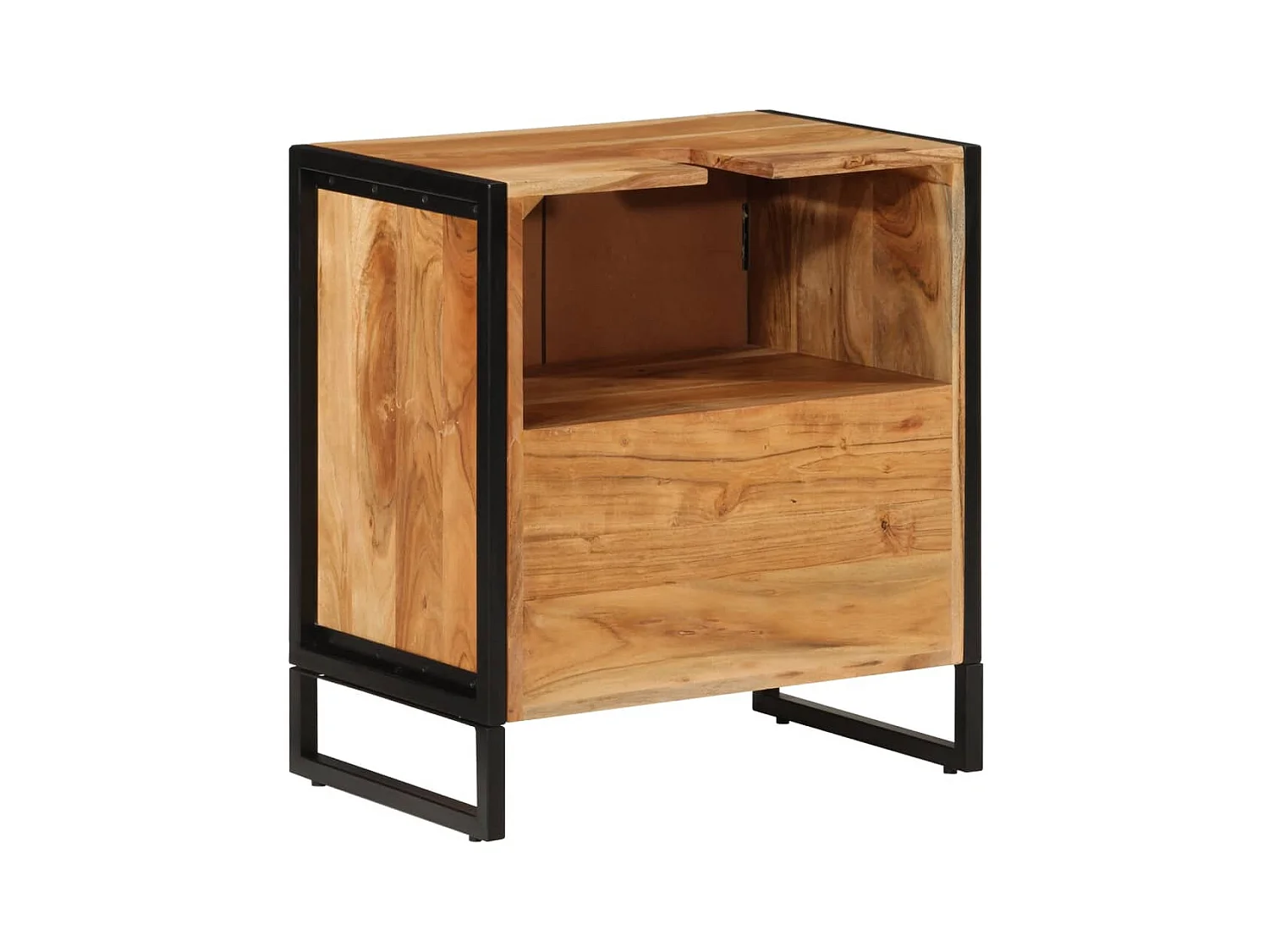 Garden Furniture -  Armoire de salle de bain bois massif d'acacia et fer