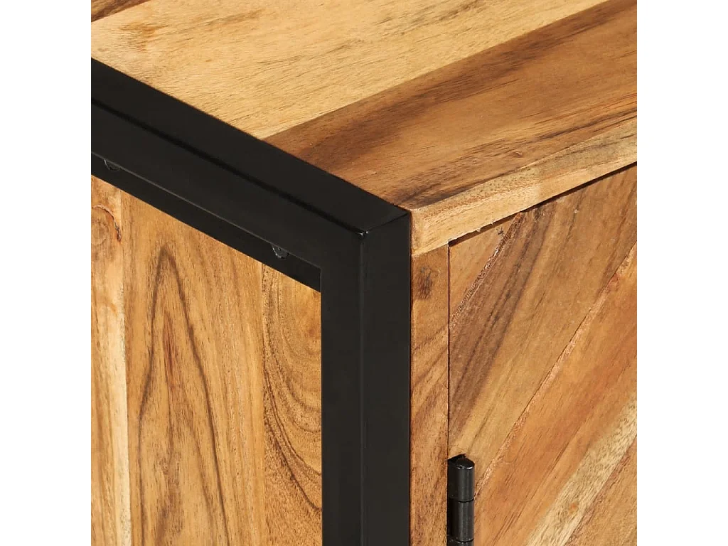 Garden Furniture -  Armoire de salle de bain bois massif d'acacia et fer