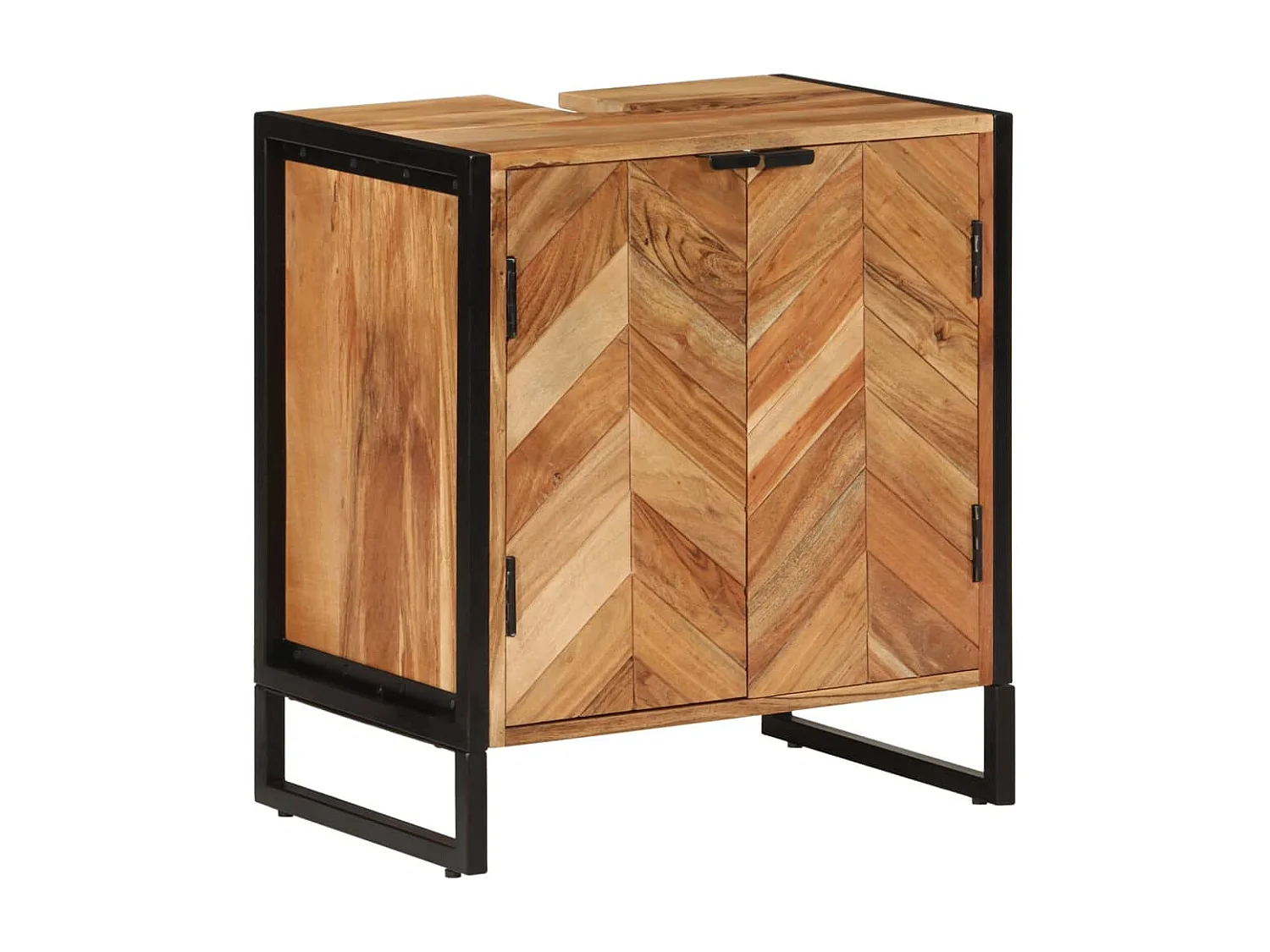 Garden Furniture -  Armoire de salle de bain bois massif d'acacia et fer