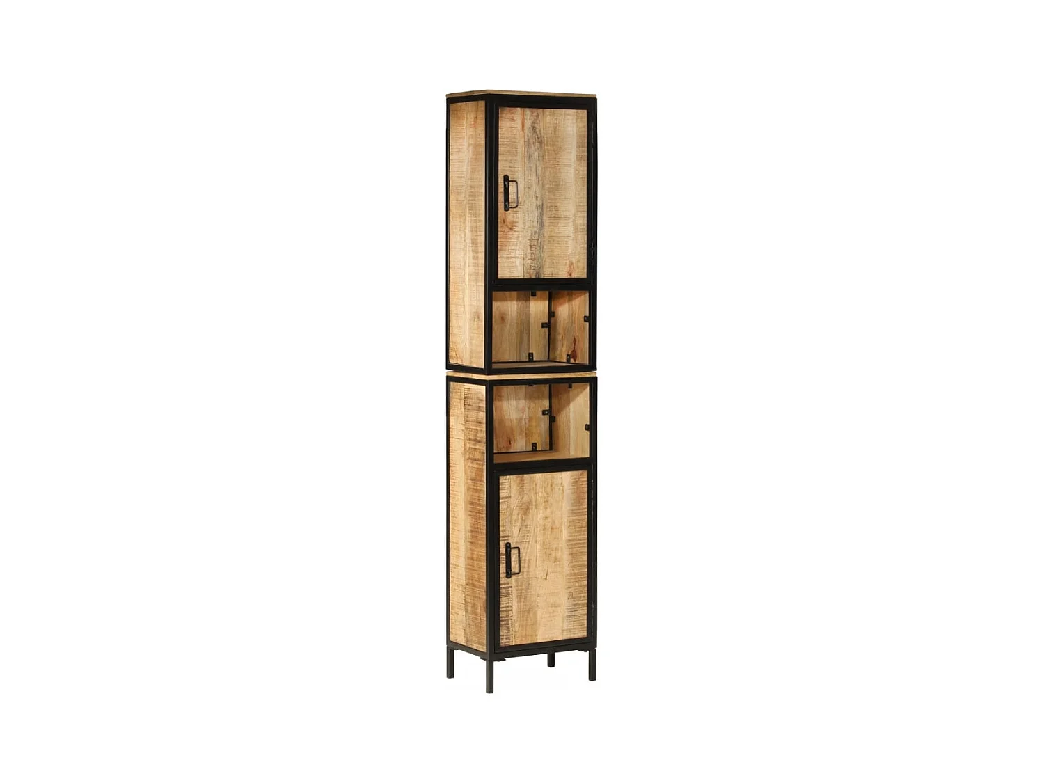 Gundir  Armoire de salle de bain 40x27x180 cm fer et bois de manguier