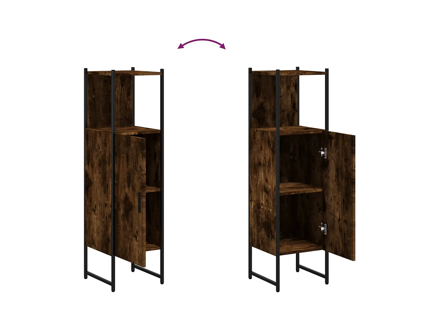 Cynmar  Armoire de salle de bain chêne fumé 33x33x120,5 cm