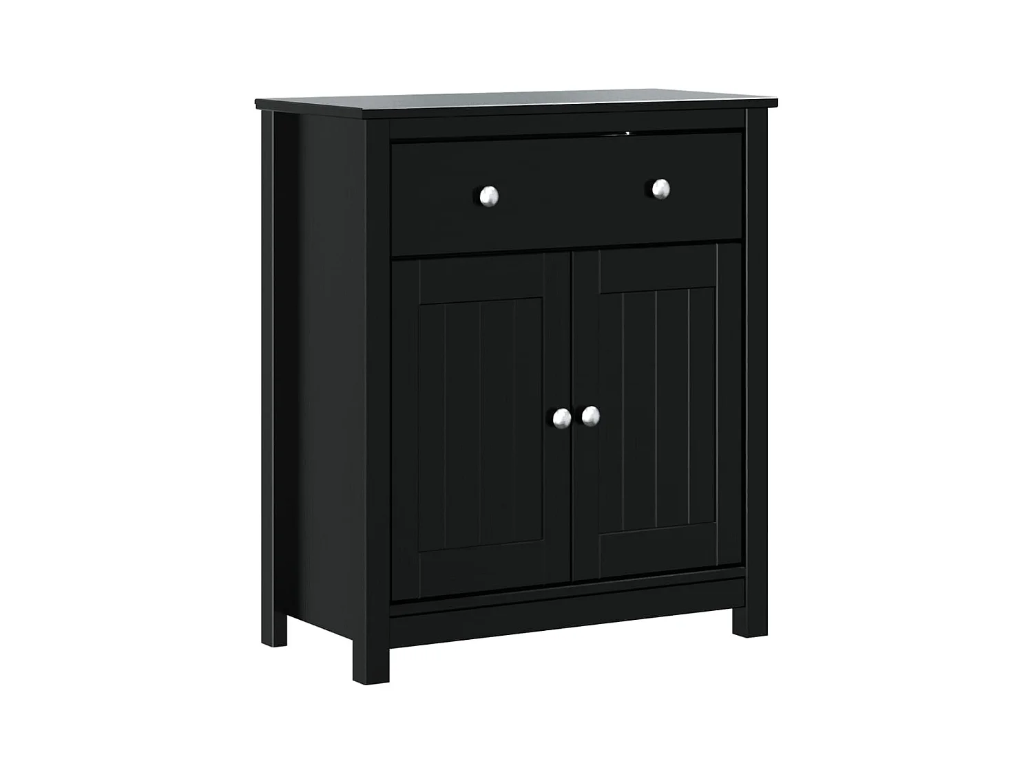 Quisera  Armoire de salle de bain BERG noir 69,5x34x80 cm pin massif
