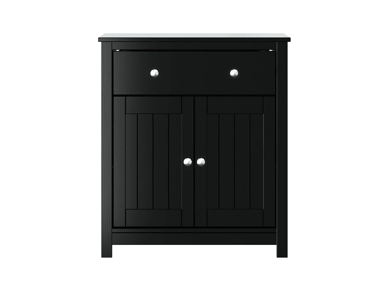 Quisera  Armoire de salle de bain BERG noir 69,5x34x80 cm pin massif