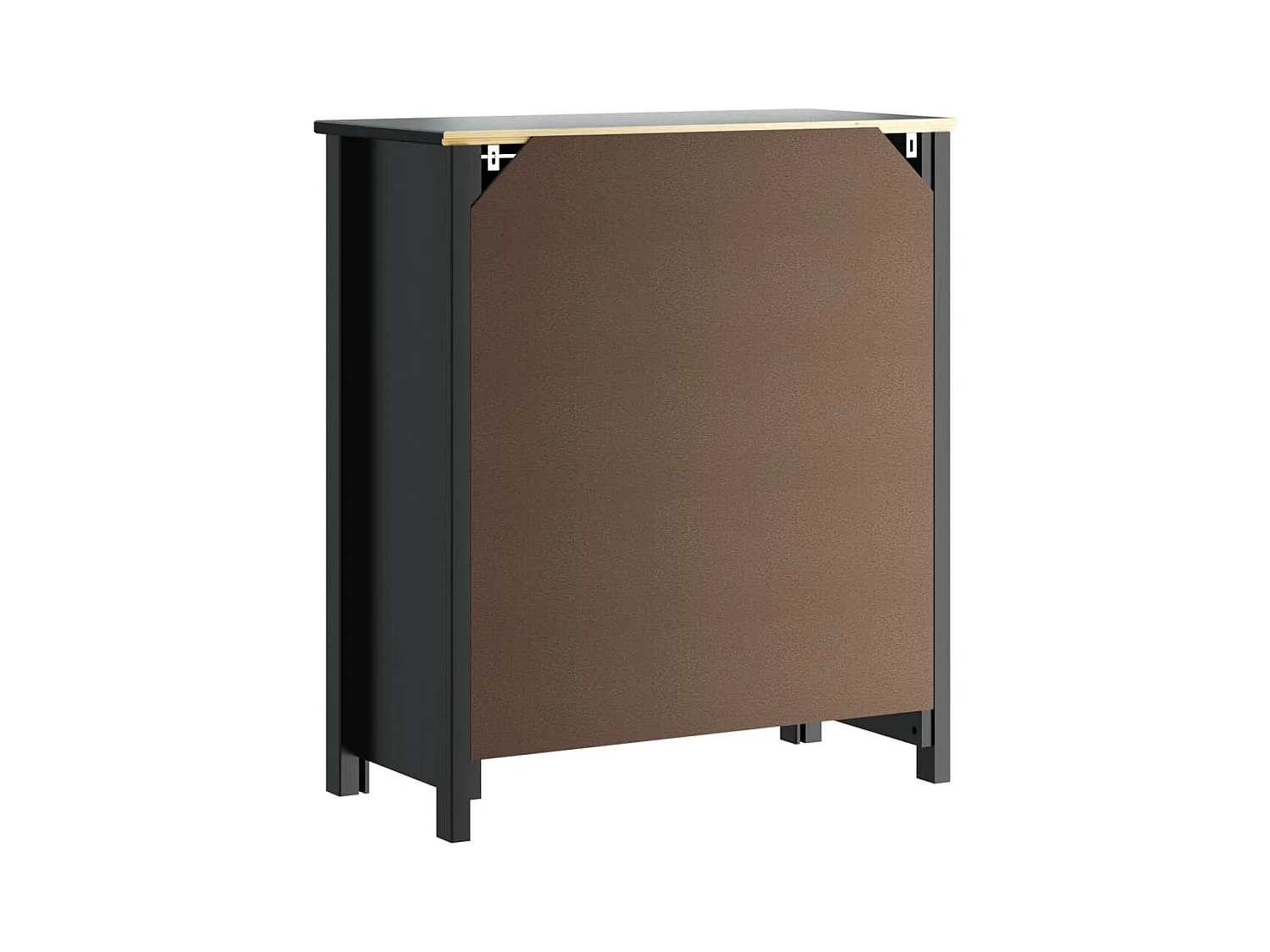 Quisera  Armoire de salle de bain BERG noir 69,5x34x80 cm pin massif
