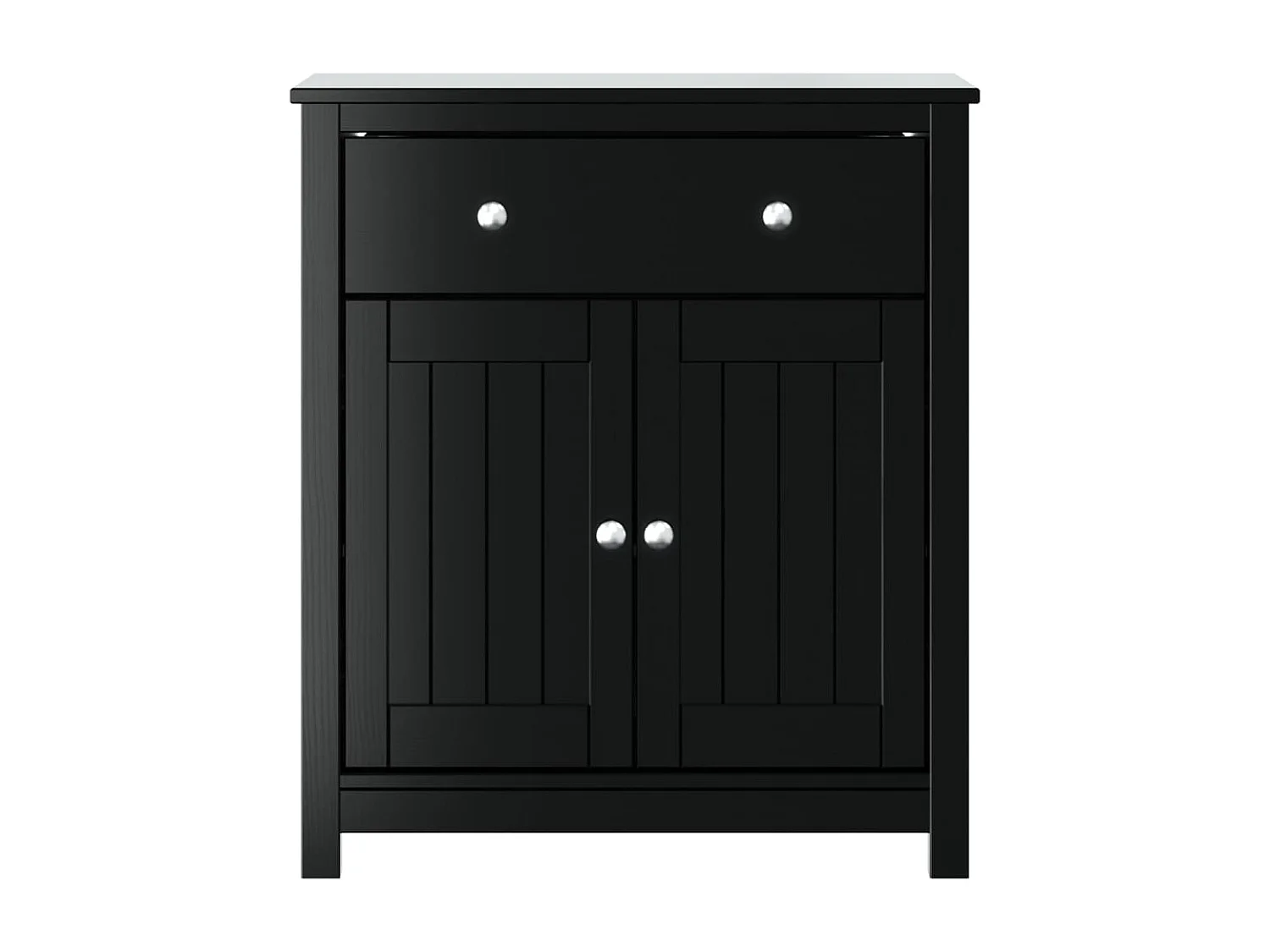 Quisera  Armoire de salle de bain BERG noir 69,5x34x80 cm pin massif