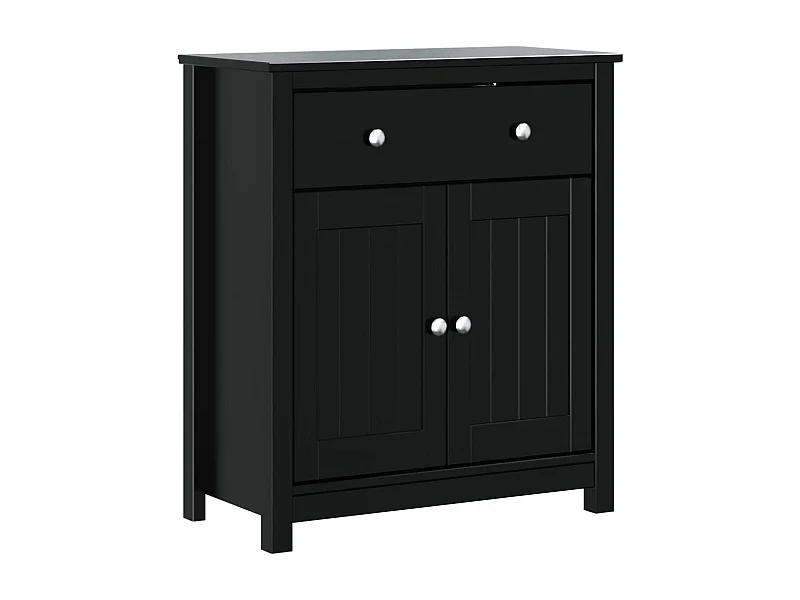 Quisera  Armoire de salle de bain BERG noir 69,5x34x80 cm pin massif