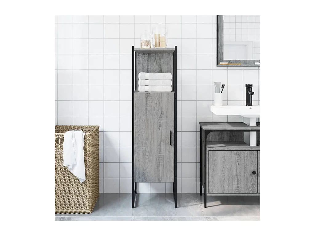 Cynmar  Armoire de salle de bain sonoma gris 33x33x120,5 cm