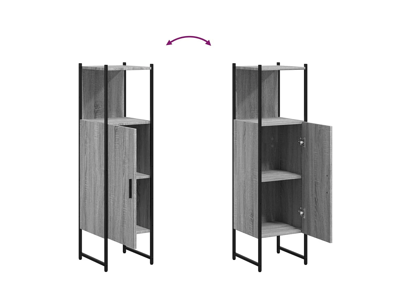 Cynmar  Armoire de salle de bain sonoma gris 33x33x120,5 cm