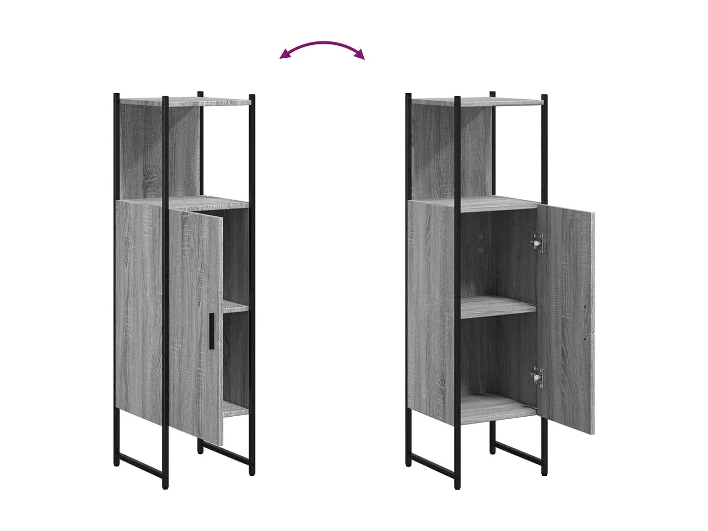 Cynmar  Armoire de salle de bain sonoma gris 33x33x120,5 cm