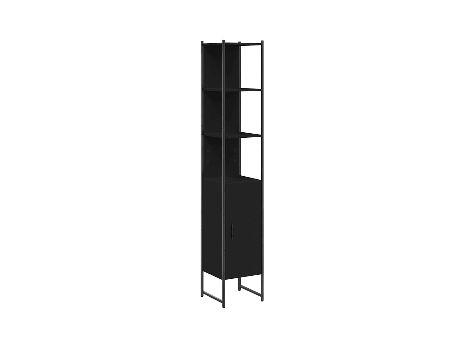 Wynnewood  Armoire de salle de bain noir 33x33x185,5 cm bois d'ingénierie