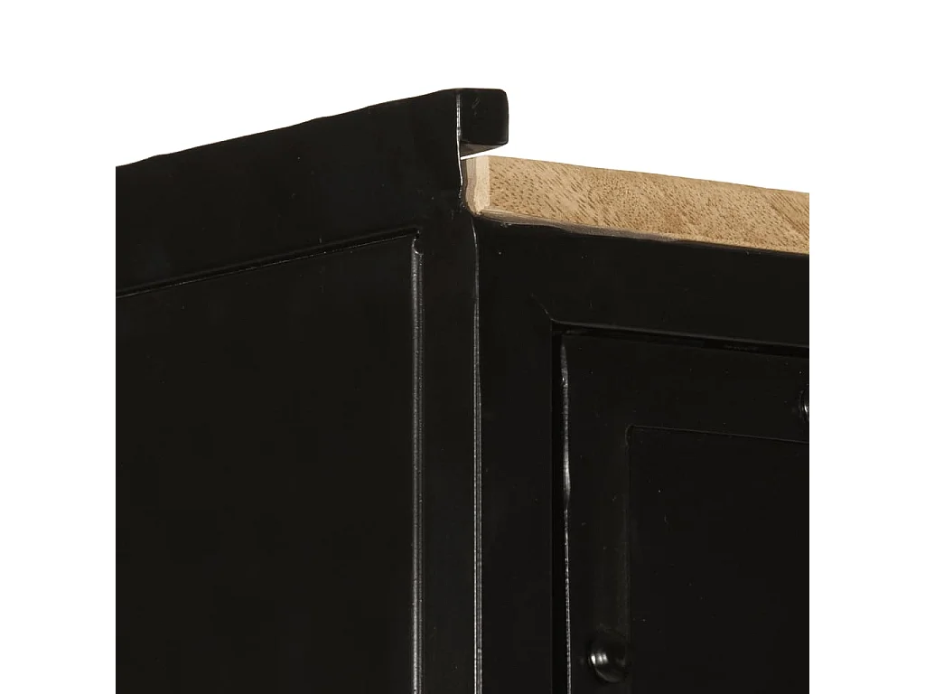 Gundir  Armoire de salle de bain 40x27x180 cm fer et bois de manguier