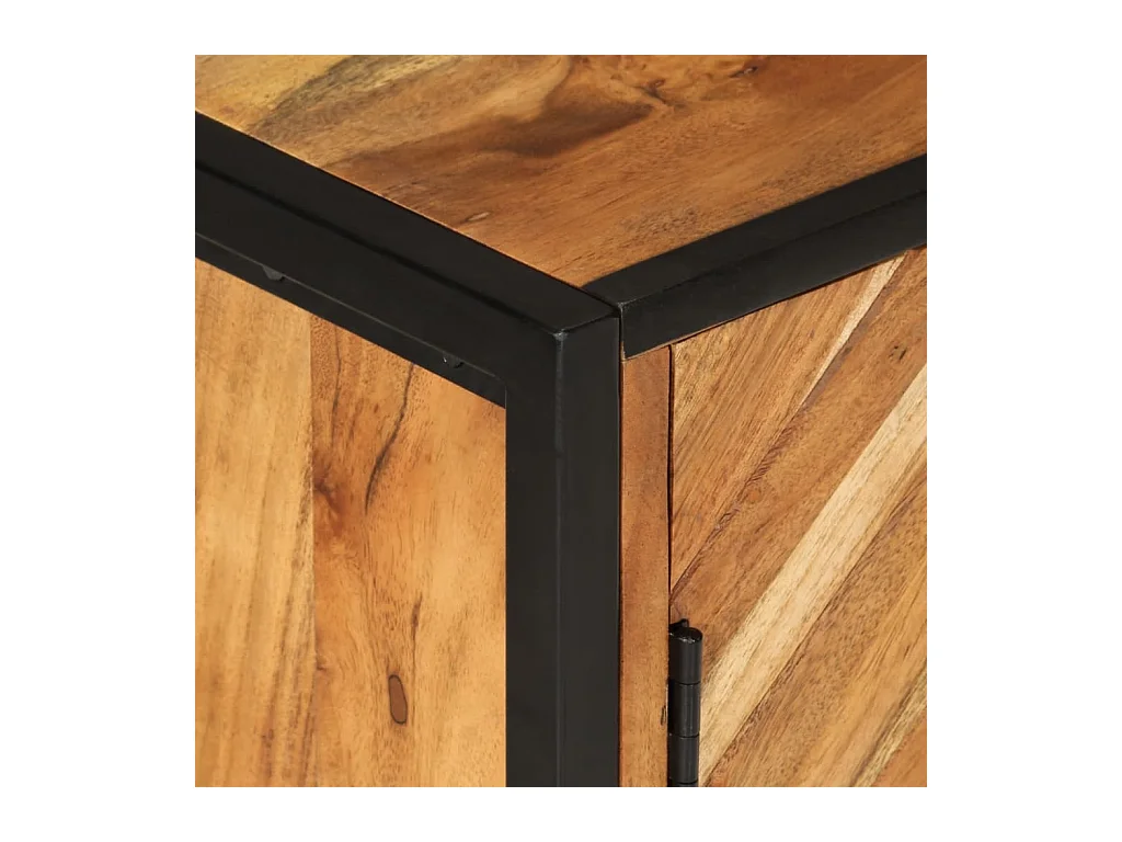 Garden Furniture -  Armoire de salle de bain bois massif d'acacia et fer