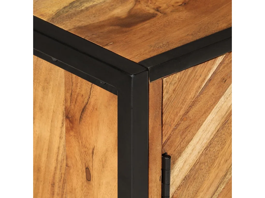 Garden Furniture -  Armoire de salle de bain bois massif d'acacia et fer