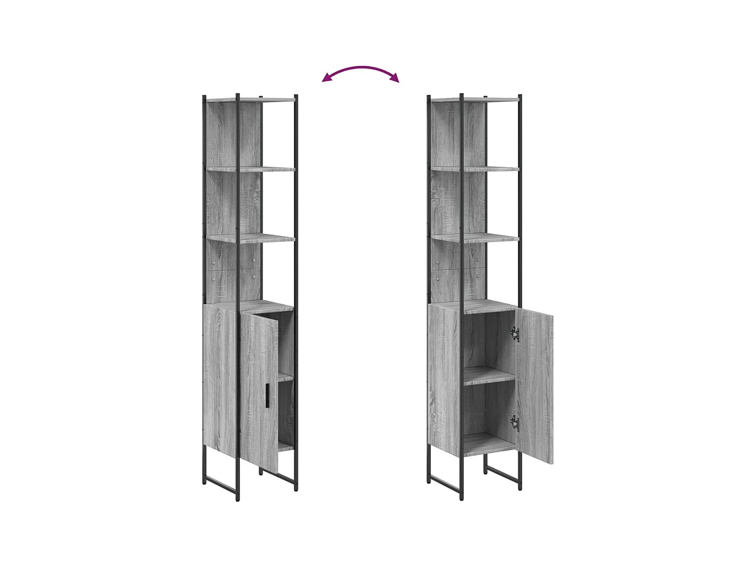 Wynnewood  Armoire de salle de bain sonoma gris bois d'ingénierie