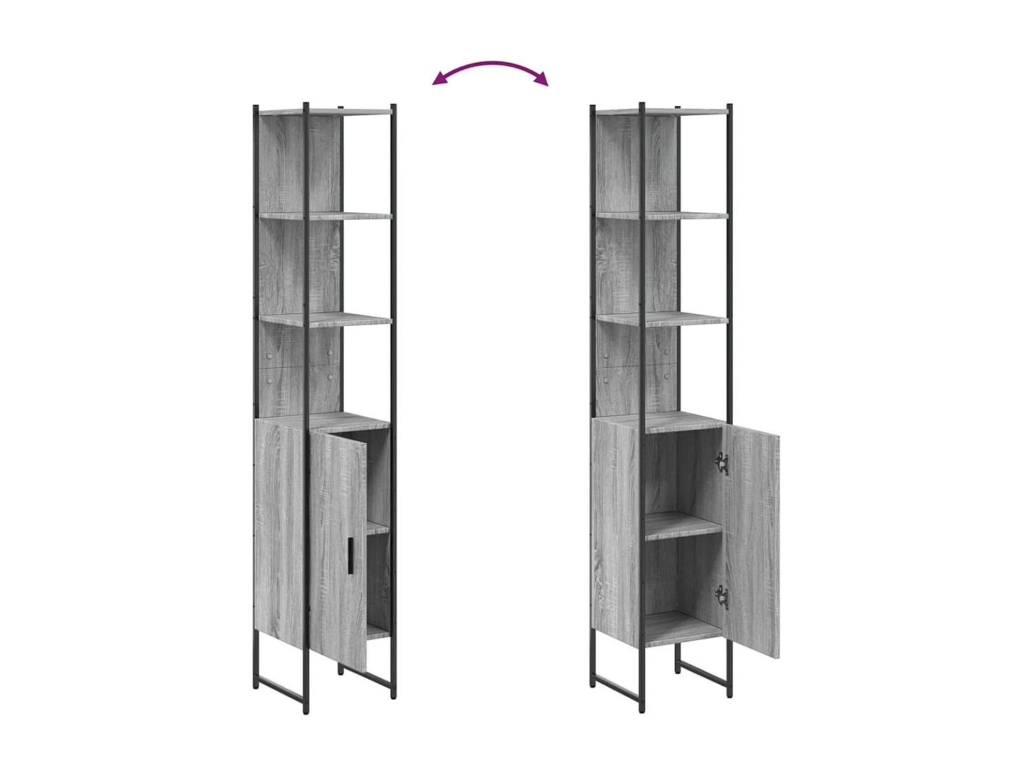 Wynnewood  Armoire de salle de bain sonoma gris bois d'ingénierie