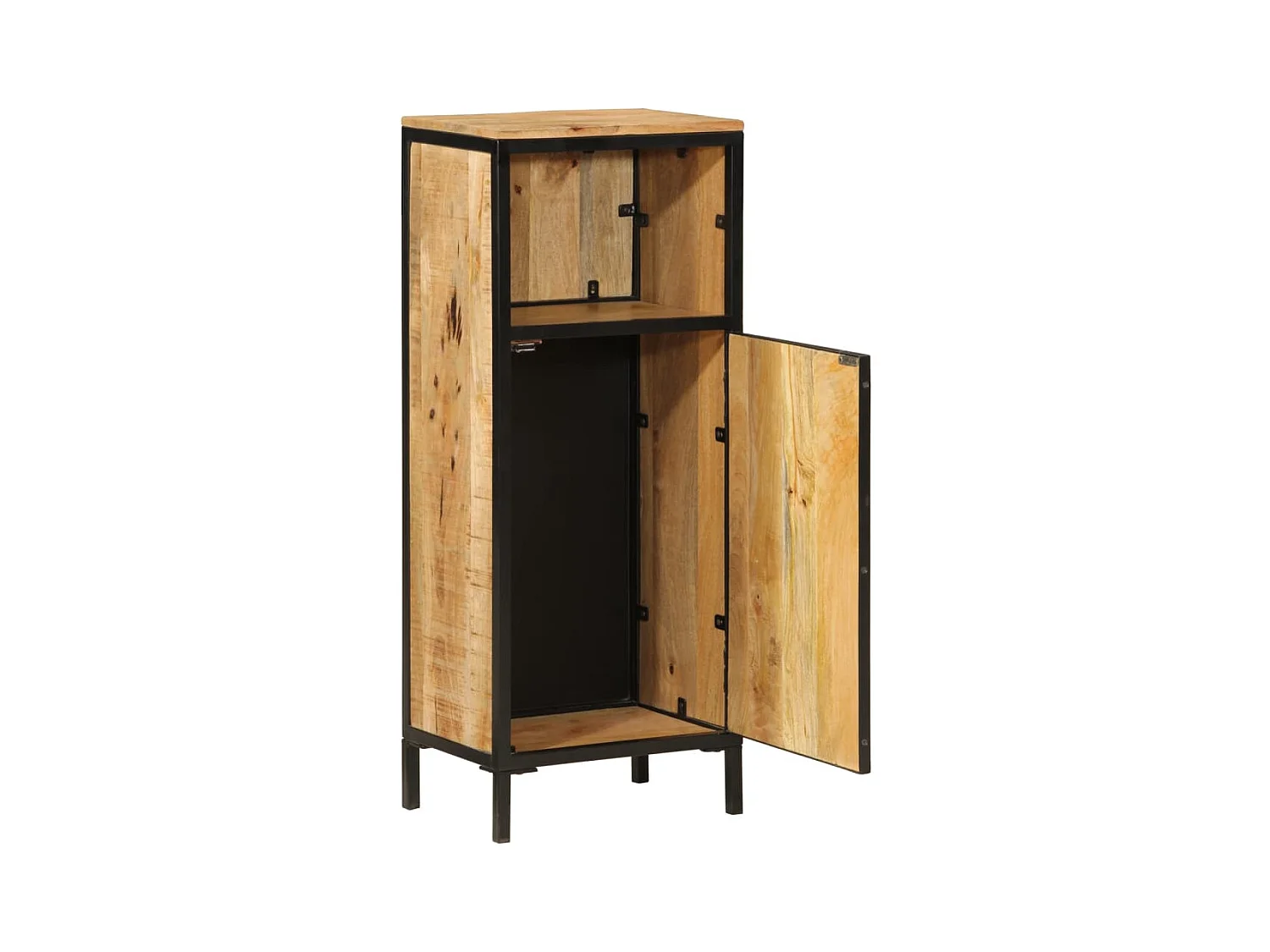 Garden Furniture -  Armoire de salle de bain 40x27x90cm bois massif manguier et fer