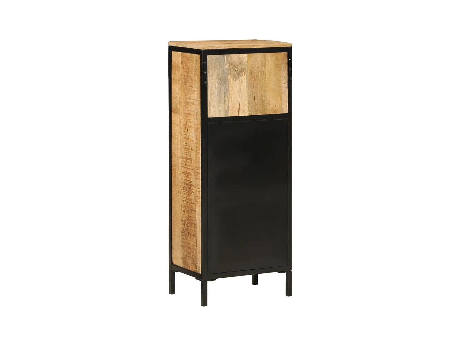Garden Furniture -  Armoire de salle de bain 40x27x90cm bois massif manguier et fer