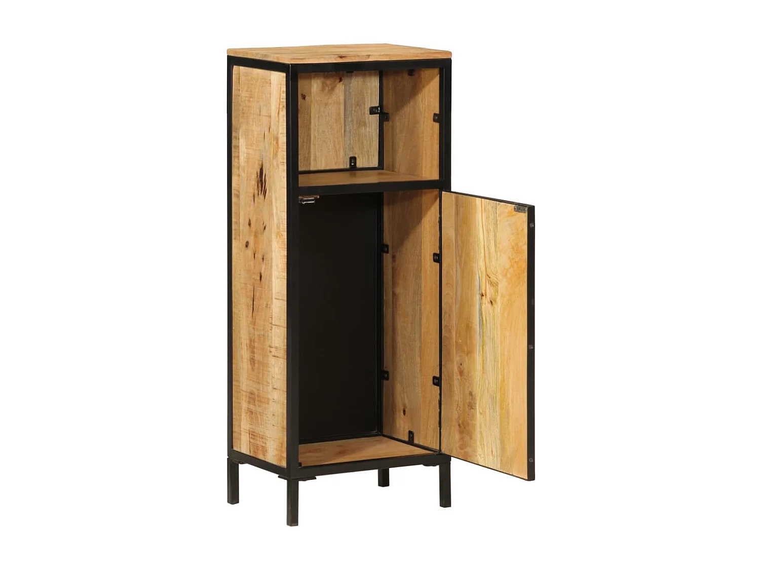 Garden Furniture -  Armoire de salle de bain 40x27x90cm bois massif manguier et fer