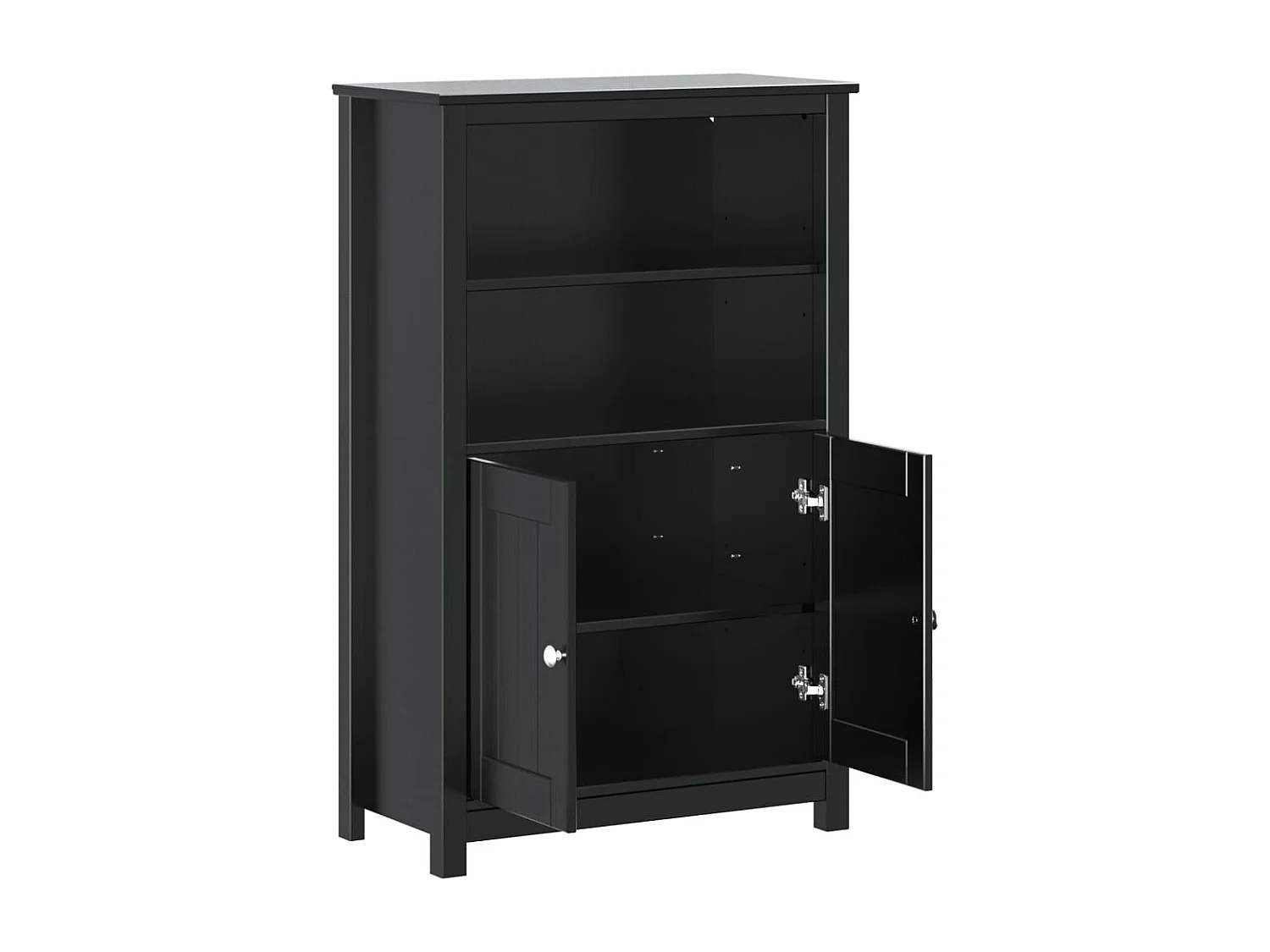 Dralin  Armoire de salle de bain BERG noir 69,5x34x110 cm pin massif