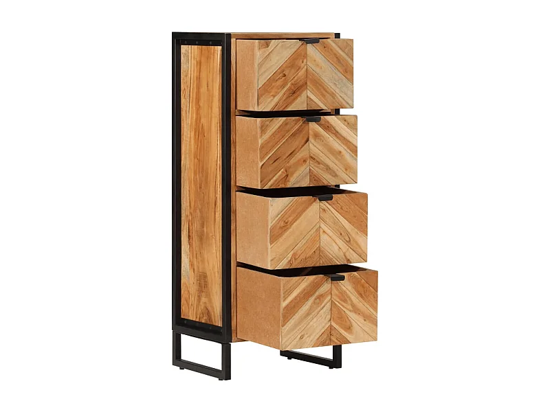 Garden Furniture -  Armoire de salle de bain bois massif d'acacia et fer