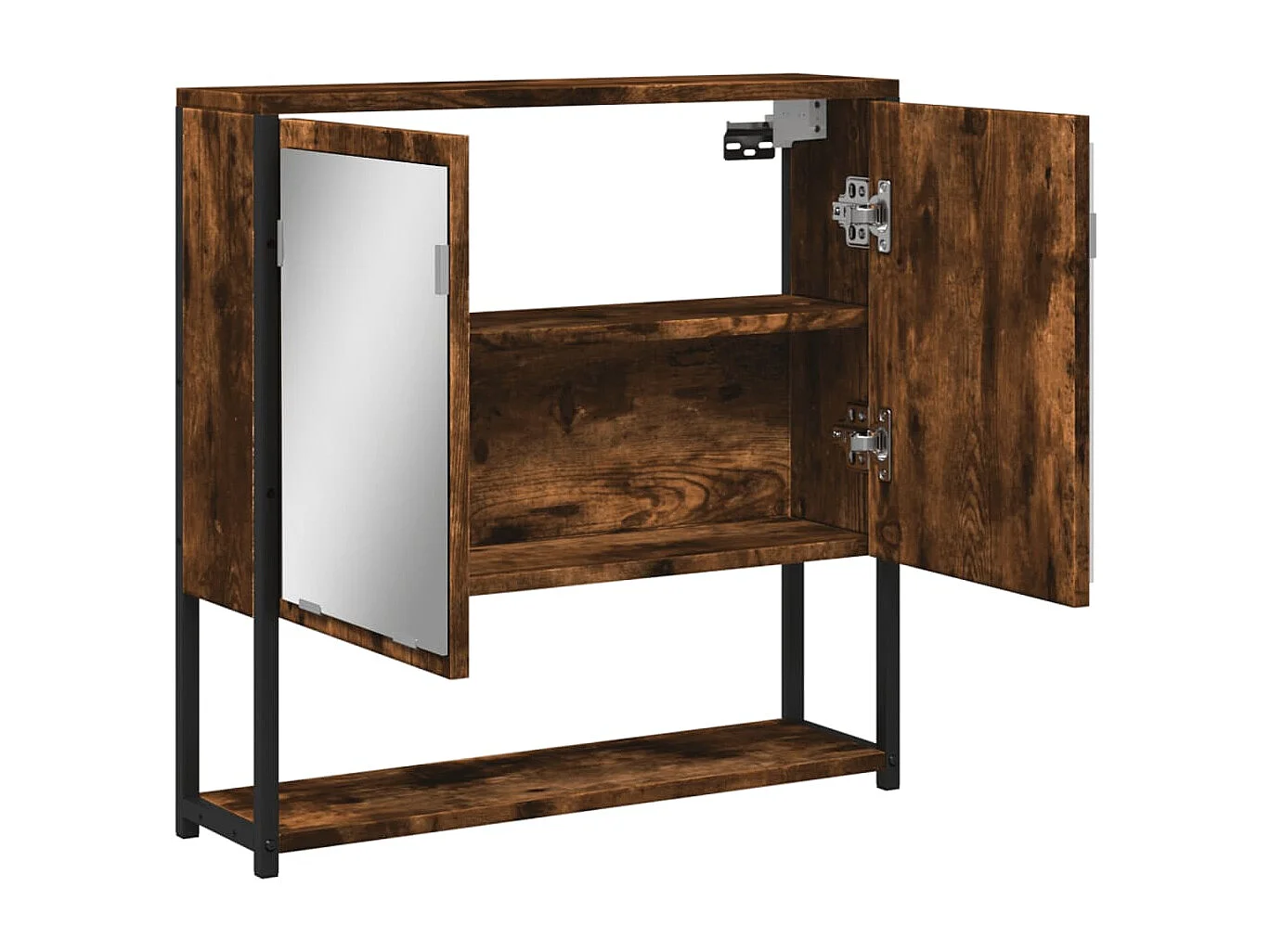 Edmondo  Armoire à miroir de salle de bain chêne fumé bois d’ingénierie