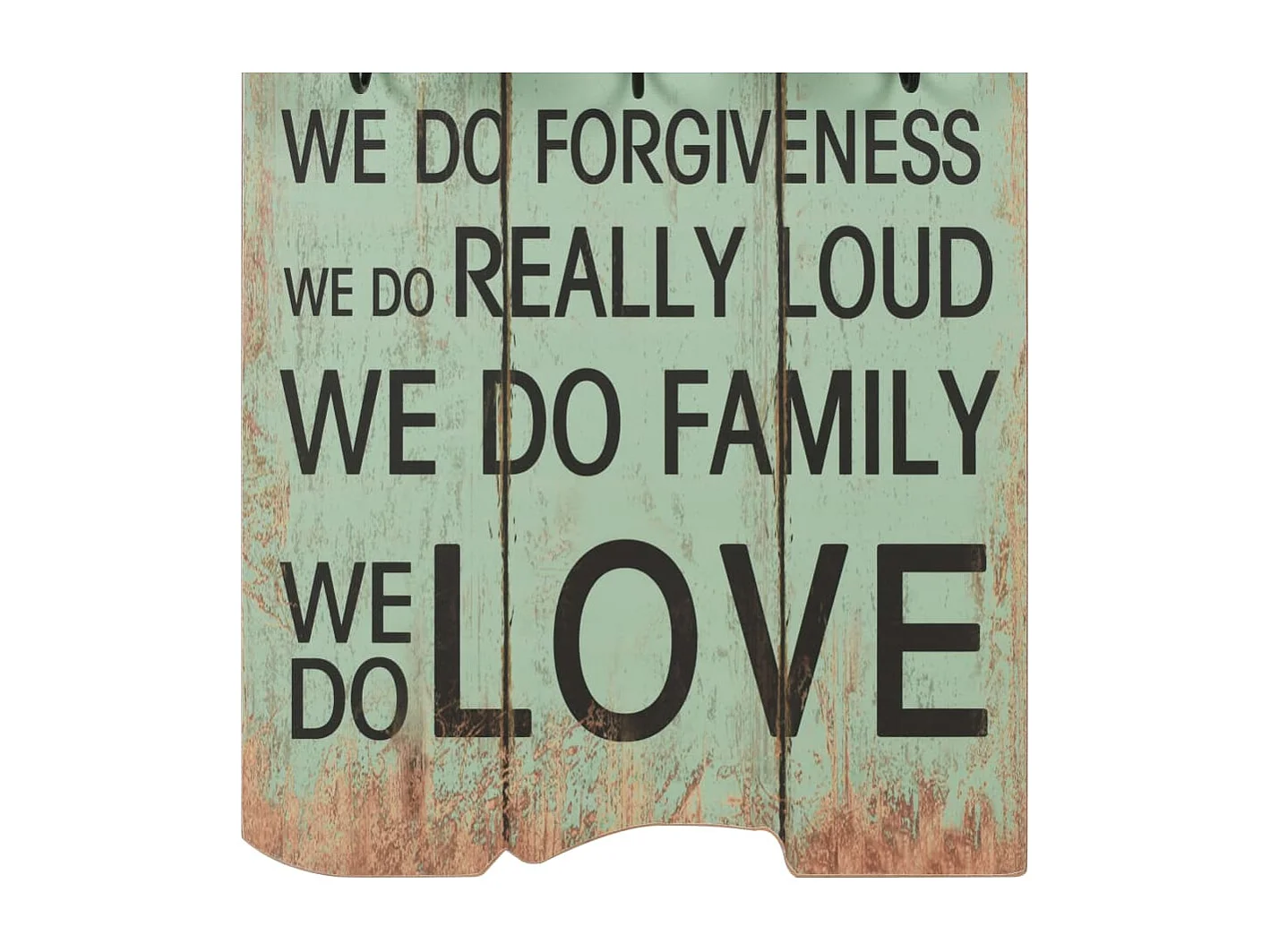 Borghild  Porte-manteau mural avec 6 crochets 120 x 40 cm HAPPY LOVE